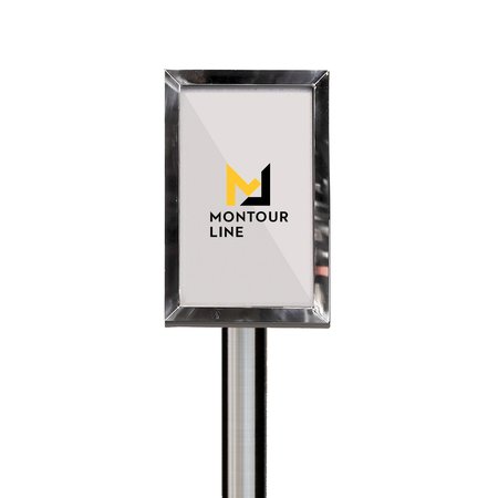 MONTOUR LINE Sign 7 x 11 in. V Pol. S.S., PLS WAIT HERE FOR THE NEXT AVL CASHIER FS200-711-V-PS-PLSWAITCASH